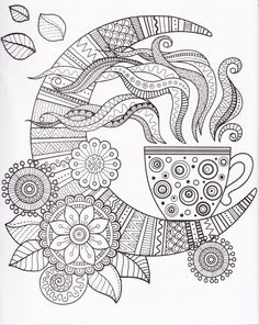 A Cup Of Herbal Tea For Good Night Coloring Book Adults Mas