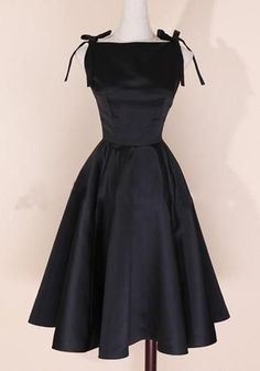 NEW PRICE 1980/'s Little Black Dress with V-Neck that Ties in the Back