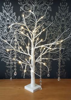 Natural Manzanita Tree In Wood Base Matte Metallic Silver 2 White Manzanita Wishing Tree With Led Lights Home Decoration Wedding Table Centrepiece 22 95 Crystal Droplets