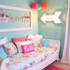 We love this room featuring our @junkgypsy Country Blooms Duvet! Check out our story for more floral designs  (: @judithkellarinteriors) Kids Bedroom Decor