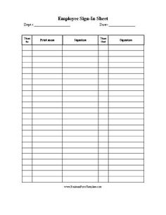payroll sign in sheet