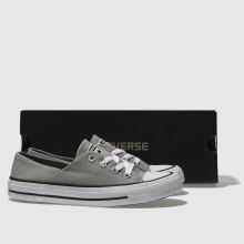 converse grey coral canvas ox trainers