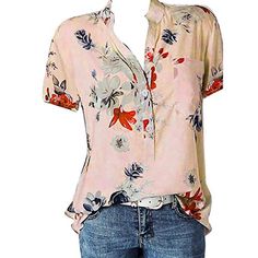 TWGONE African Print Tops for Women Plus Size Summer V Neck Short Sleeve Casual T Shirt Blouse