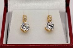 14K WHITE GOLD FN BRILLIANT SIM DIAMOND WOMEN/'S FASHION STUD CLUSTER EARRINGS