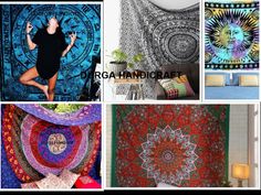 5 Pcs Lot Indian Tie dye Multi Mandala Poster Home Decor Wall Hanging Tapestry