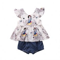 Pink Blue Baby Kids Girls Summer Clothing Set Top Vest Shorts Pajamas Sleepsuit