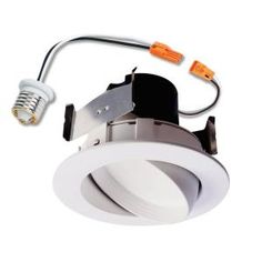 4 Inch Ic Non Air E Remodel Led Recessed Lighting Housing Halo 4 In Recessed White Led Adjule Gimbal Trim Ra406930whr At The Home Depot