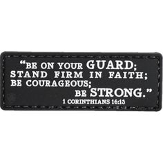 Corinthians 16:13 Tactical Combat Morale Embroidered Patch Badge Hook and Loop