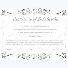 13 best certificate of scholarship templates images create scholarship award certificate template