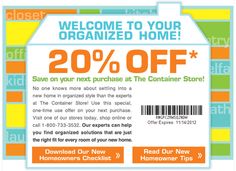 67 Least complicated Discount codes visuals in just 2012 Discount coupons, Retailer, Coding picture relating to Container Store Coupon 20 Printable called 67 Least difficult Coupon codes shots within just 2012 Discount codes, Retail store, Coding