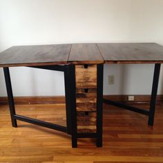 I Love The Idea Of Adding Casters To Ikea Norden Make It Ikea Norden Gateleg Table With Dark Walnut Stain