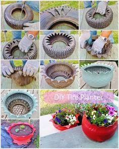 Garden Ideas With Tires how to cut a tire to make a garden raised bed/pots: agrosuede Garden Ideas With Tires how to cut a tire to make a garden raised bed/pots: agrosuede