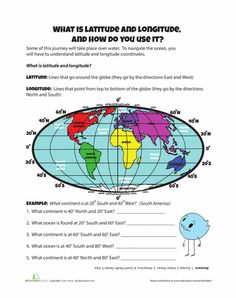 worksheets latitude and longitude