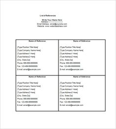 job reference list template things should be done and prepared in resume reference list templates