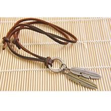 Men Vintage Fashion Necklace Pendant Adjustable Leather Rope Chain Men Vintage Fashion Necklace Pendant Adjustable Leather Rope Chain