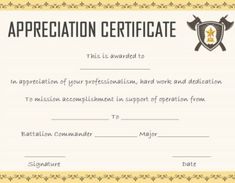 military appreciation certificate veterans military certificate of appreciation templates