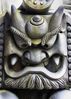 Japanese Handmade Traditional Art Onigawara Iemori*Demon Face F