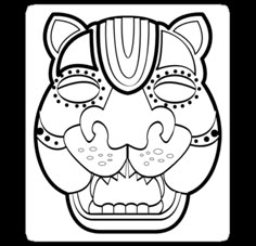 mayan jaguar mask by deanozoff