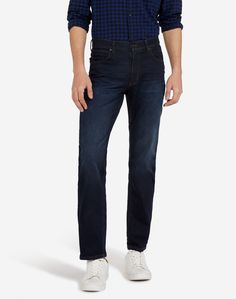 Salopette Jeans Vintage da Uomo Denim Blu Marino Stile Casual a Taglio Dritto blu marino
