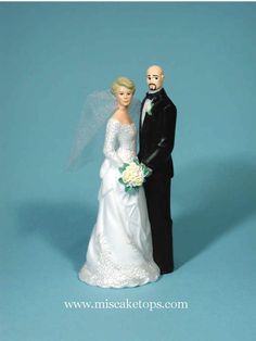 bald grooms wedding cake