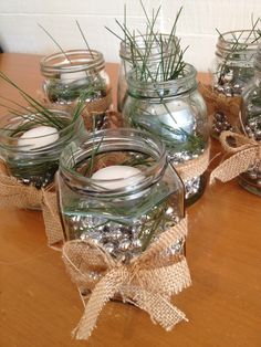 rustic christmas table decorations pine beads and tea candles - Rustic Country Christmas Table Decorations rustic christmas table decorations pine beads and tea candles - Rustic Country Christmas Table Decorations
