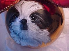 147 best handpainted christmas ornaments images on pinterest shih tzu christmas ornament