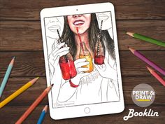 Postcard GirlsGirlfriendAdult Coloring BookColouring Page For DownloadBooklet Printable