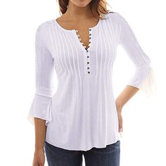 Rameng Chemisier Femme Manche Longue Tunique Chic Button Up Shirt Blouse Femme Grande Taille