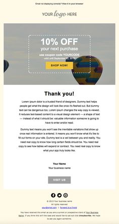 promotional email template