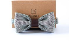 Velvet Italian Cotton Bow Tie Formal Bow Tie Gift for Him Boho Wedding Bow Tie for Groom Groomsmen Steel Grey Bow Tie for Men