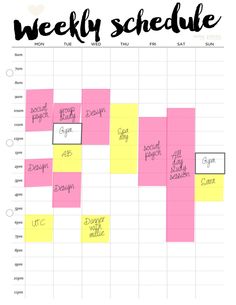 printable week schedule to help with homework and after school week schedule printable