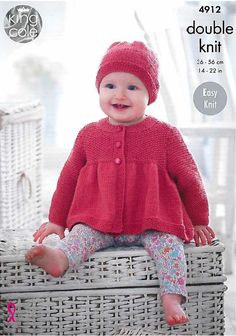 King Cole Girls Double Knitting Pattern Easy Knit Lace Style Hem Cardigans 4782
