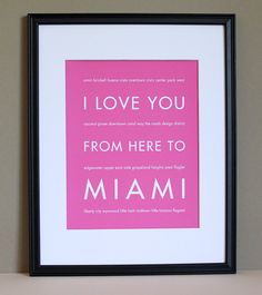 49 Best Miami State Of Mind Images On Pinterest Miami Art Travel Quote I Love You From Here To Shown In Teal Poster Free U S Shipping