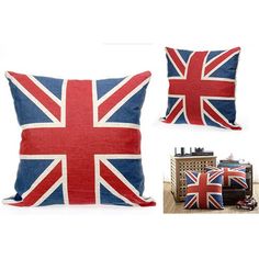 Cushion Throw Pillow British Flag Cotton Canvas United Kingdom