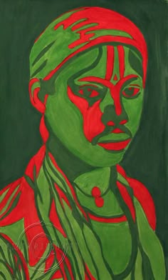 double complementary artwork orange and blue green and red