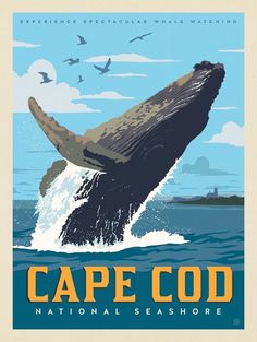 POSTER ENJOY THE RIDE BIG FISH PROVINCETOWN BEACH TRAVEL VINTAGE REPRO FREE S//H