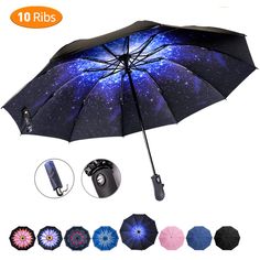 Double Layer Inverted Inverted Umbrella Is Light And Sturdy Hands Close On Background Beautiful Sunset Reverse Umbrella And Windproof Umbrella Edge N