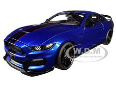Ford Mustang Cobra Outline in Blue Black Metal License Plate Frame