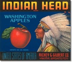 Wenatchee Okanogan Washington State Red Head Apple Fruit Crate Label Art Print