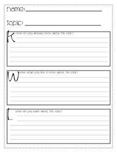 kwl chart freebie book activities graphic organizers and reading kwl charts and other strategies