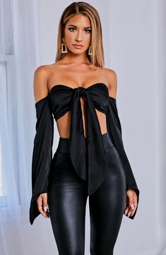 KouCla Leather Look High Low Bustier With Mesh Tail And Front Zip Black