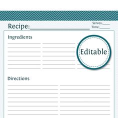 75 best recipe template