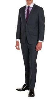 Kenneth Cole New York Mens 2 Button Slim Fit Suit with Hemmed Pant Business Suit Pants Set