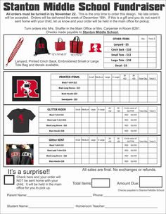 easy to create school spirit wear sale flyer custom t shirt order form template