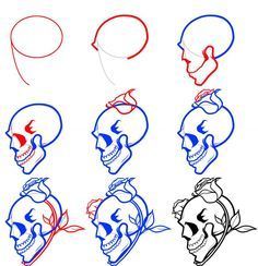 how to draw a skull