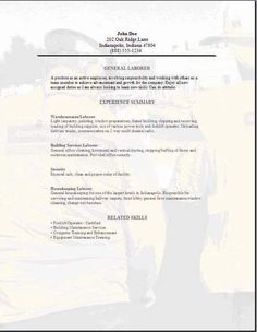 resume template for warehouse worker