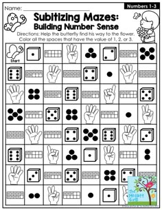 Subitizing Mazes For Spring These Are So Much Fun And They Help Students Build
