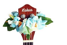 coral red plumeria ukulele lei,ukulele accessories,hawaiian lei,ukulele strap,ribbon lei,hawaiian wedding,tropical flower,floral wristband