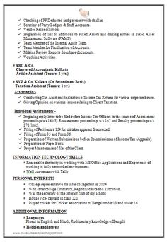 resume for chartered accountant