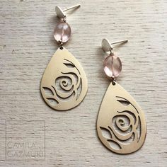 12,5 mm rosas cuarzo aretes ohrhänger Earrings con granate /& 925 ganchos de plata
